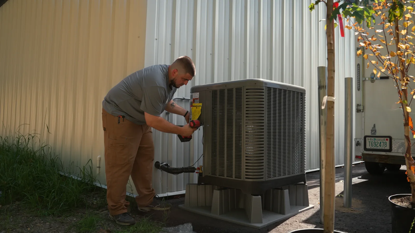 Mini split deep cleaning service showing blower wheel and evaporator coil